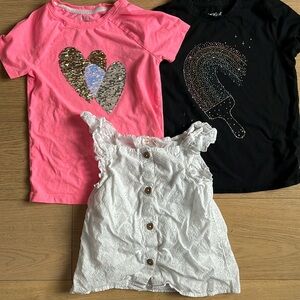 Cat & Jack Girls’ Short Sleeve Shirts (Size: 7/8)